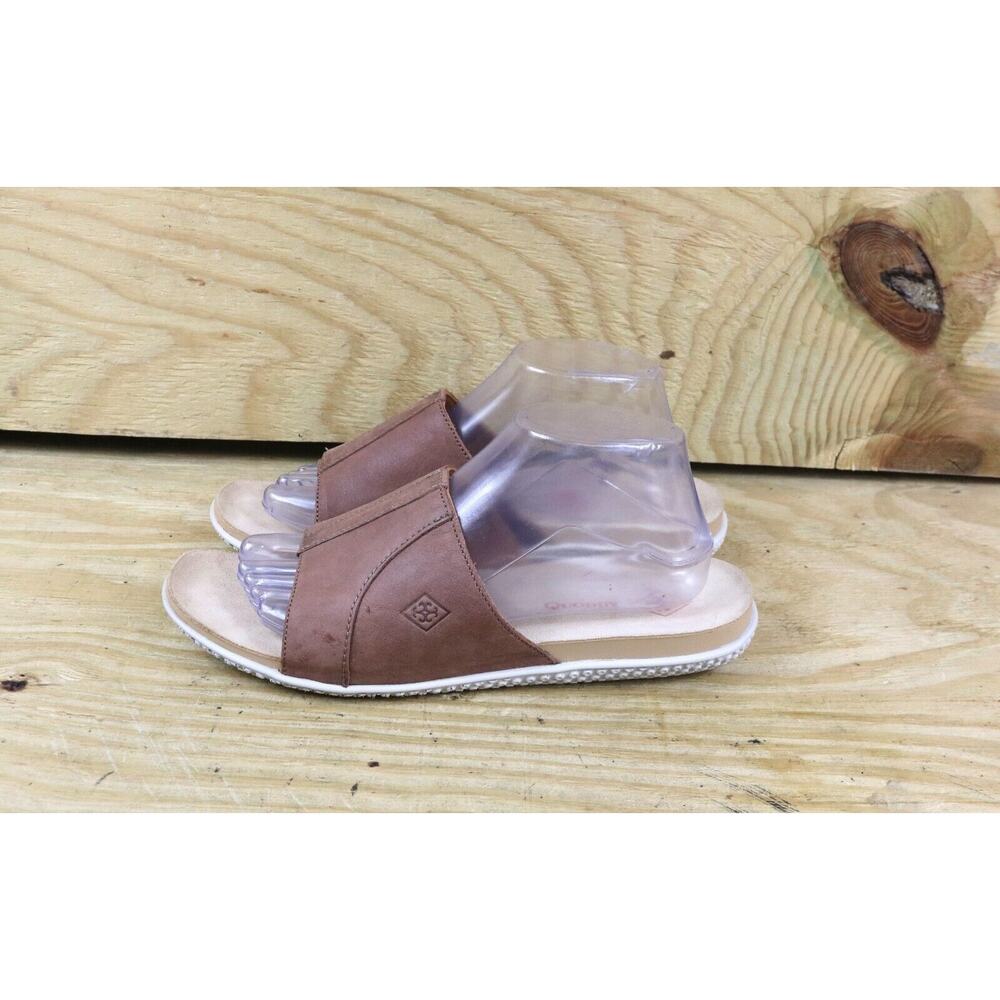 Quoddy Shoes Womens 9.5 Brown Leather Nina Sandals Slides Slip Ons
